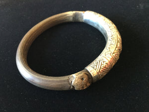 Chinese Silver 19th Century Rattan Bangle Bracelet
