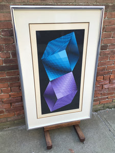 Victor Vasarely Op Art Twisted Cubes Serigraph Signed & Numbered ~Denise Rene Edition~
