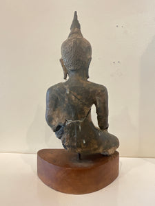 Bronze Seated Buddha Figure On Stand 17th Century Thailand