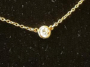 Tiffany & Co. 18k Yellow Gold Elsa Peretti By The Yard Necklace 0.05ct. Diamond
