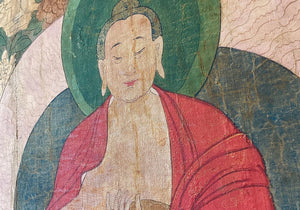 Antique Tibetan Thangka of Dharma Chakra Buddha