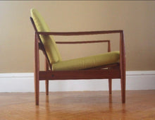 Load image into Gallery viewer, Mid Century Danish Armchair With Green Fabric
