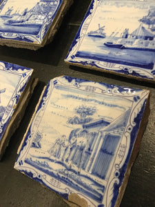 Antique Set of Delft Blue & White Tiles