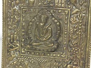 Tibetan Brass Shakti Yab Yum Plaque Mount Early 20th Century
