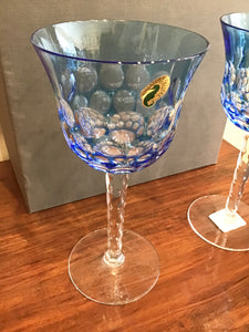 Pair of Waterford Crystal Simply Blue Goblets in Box