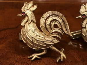 Pair of vintage Trifari of Rhode Island rooster cuff links