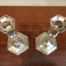 Load image into Gallery viewer, Antique Art Deco Pair of Tiffany &amp; Co. Sterling Silver Candlesticks
