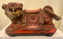 Load image into Gallery viewer, Antique Chinese Red Lacquer Foo Dog 19th Century

