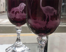 Load image into Gallery viewer, Set of 8 Antique Etched Safari Animals glasses featuring lions, ostriches, rhinos and more
