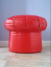 Load image into Gallery viewer, Mid Century Pair of Red Vinyl Swivel Chairs
