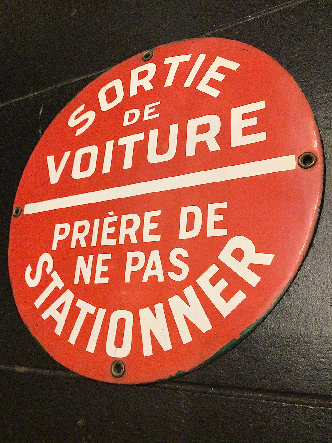 C. 1960 French Enamel No Parking Street Sign