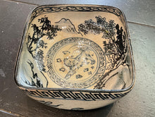 Load image into Gallery viewer, Antique Persian Fritware Bowl with Cobalt Blue Chinese Motifs
