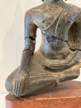 Load image into Gallery viewer, Bronze Seated Buddha Figure On Stand 17th Century Thailand
