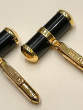 Load image into Gallery viewer, 14k Yellow Gold &amp; Black Onyx Barrel Cuff Links in Box
