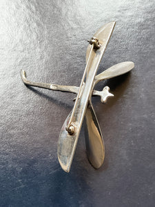 Sterling Silver Figural Dragon Fly Pin Brooch