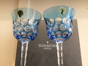 Pair of Waterford Crystal Simply Blue Goblets in Box