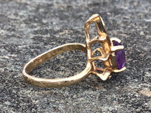 Load image into Gallery viewer, 10k Yellow Gold &amp; Amethyst in Flames Ladies Ring
