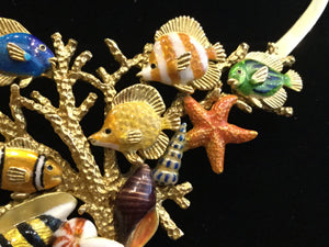 Enamel Over 18k Gold Sea Life Necklace by Kabana