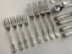 CHRISTOFLE OF FRANCE CHINON STERLING SILVER SET of 20 pcs.