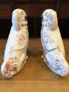 Antique Staffordshire Porcelain Dogs Pair