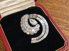Load image into Gallery viewer, Antique Art Deco Period Cartier Diamonds &amp; Platinum Pin Brooch
