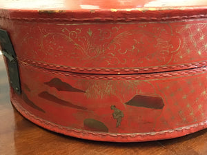 Chinese Qing Period Pigskin over Lacquer Hat Box