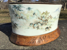 Load image into Gallery viewer, Antique Pair of Chinese Planters on Wood Bases
