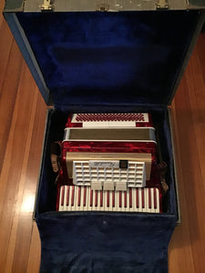 Scandalli of Italy Red Pearlized Accordion in Case