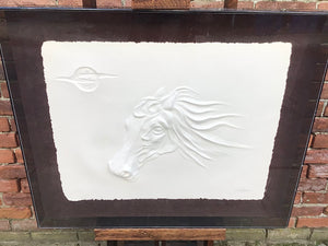 Cast Paper Sculpture of Woman & Horse by Carlo Wahlbeck