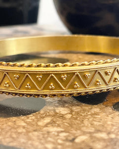 Etruscan Revival 15 Carat Yellow Gold Bracelet