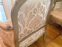 Load image into Gallery viewer, Antique French Louis XVI Style Parlor Set with Damask Fabric
