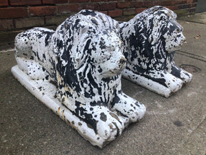 Pair of Lions Heavy Garden Entryway Statues