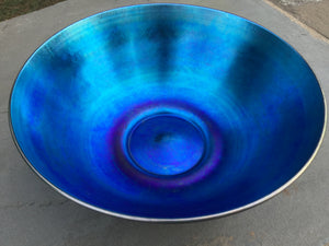 Antique Steuben Blue Aurene Centerpiece Bowl ~Frederick Carder Period~