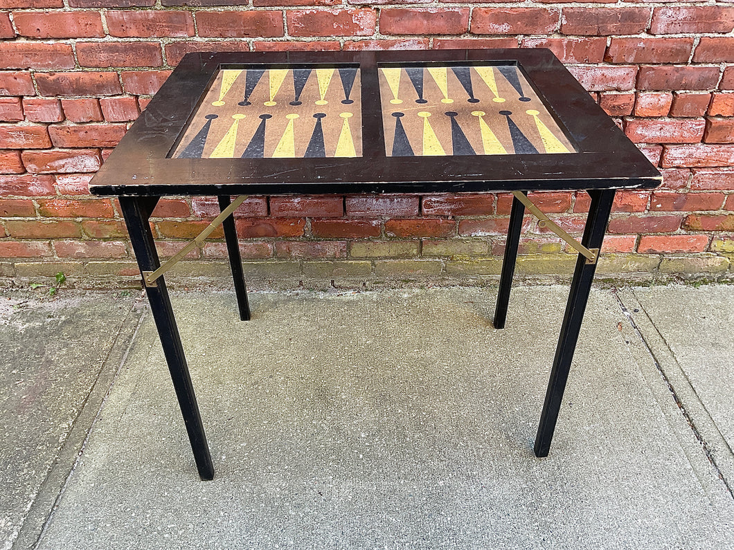 Antique Newport Backgammon Folding Table by George Vernon