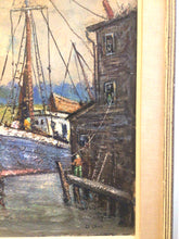Load image into Gallery viewer, Pasquale D&#39;Orsi Oil on Canvas of Harbor &amp; Boat Scene ~Listed Artist Massachusetts~
