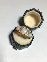 Load image into Gallery viewer, Antique Opal &amp; Diamonds 18ct Yellow Gold Ring in Box ~Size 9.5~
