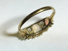 Load image into Gallery viewer, Antique Opal &amp; Diamonds 18ct Yellow Gold Ring in Box ~Size 9.5~
